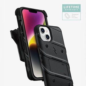 ZIZO Bolt Bundle for iPhone 14 6.1" Case with Tempered Glass & Holster - BLACK